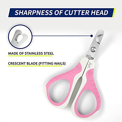 Pet Nail Clippers U07.1, Professional Claw Trimmer, Bended Scissor Special for Cats, Kittens, Dogs, Puppies, Small Animals, White/Thulian Pink - color: #03 White/Thulian Pink