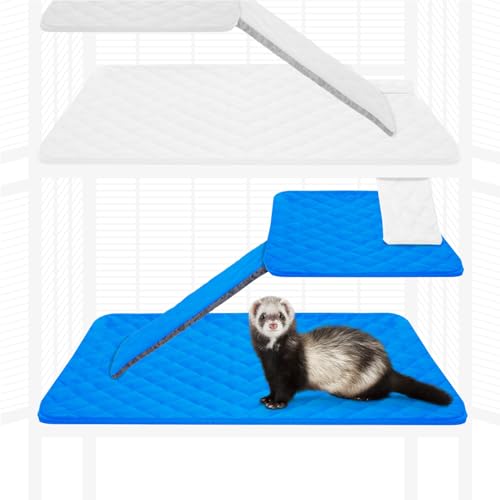 Paw Inspired Fitted Fleece Liner Set for Critter Nation 1-Story Cage, Blue | Single Unit Combo Pack for Ferret Nation/Critter Nation Cage, For Ferrets, Rats, Chinchillas, Hedgehogs, Small Animals, Pets - color: Blue, size: Single Unit Combo