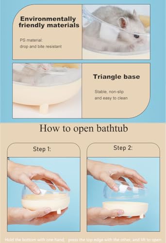 Meow&Woof Hamster Sand Bath Container, Large Sandbox Toilet Gerbil Batheoom, Tiny Chinchilla Dust Bathtub Sand Bath Box for Hamster Cage Accessories 6.5 Inch-White