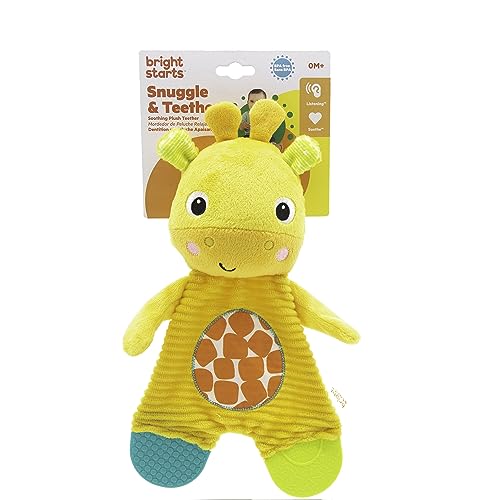 Bright Starts Snuggle & Teethe BPA-Free Crinkle Teething Plush Baby Toy - Giraffe,(Pack of 6) - color: Yellow, size: 1 Count (Pack of 6)
