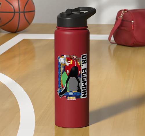 Sonic the Hedgehog - In the Zone - Dr. Eggman Stainless Steel Insulated Water Bottle - color: Red