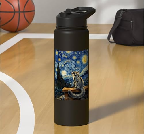 Sugar Glider Starry Night Funny Sugar Glider Owner Mom Stainless Steel Insulated Water Bottle
