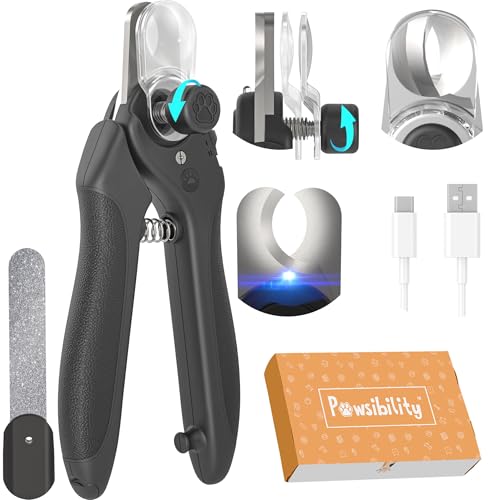 Pet Nail Clipper PRO 2026 - Quick-Vision LED Light | 2-Stage Adjustable Professional-Grade Blade | Adjustable Magnifier Safety Guard - for Cats, Small, Medium and Large Dogs - Black - color: Black