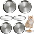 12 Stainless Steel Cat Food Bowls, Small Flat 6.7 inch Wet Feeding Dish, Perfect for Kittens, Cat, Ferrets, Stray Cats (6.7Inch 6Pcs) - size: 6.7Inch 6Pcs