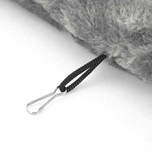 MOACC Winter Warm Bird Nest House Shed Hut Hanging Hammock Finch Cage Plush Fluffy Birds Hut Hideaway for Hamster Parrot Macaw Budgies Eclectus Parakeet Cockatiels Cockatoo Lovebird (M, Grey) - color: Grey, size: M