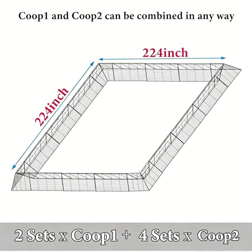Heavy Duty Chicken Run Tunnel for Yard & Outside, Foldable & Expandable Chicken Tunnel, Portable Predator-Proof Poultry Playpen for Chickens, Rabbits & Ducks - size: Coop 2