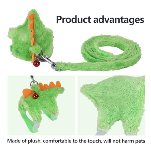 Ferret Harness,Ferret Leash, Ferrets Harness and Leash Set with Safe Bell | Ferrets Collar Small Animals Vest Harnes for Puppy, Teacup Dog and Other Small Pet，Green - color: Green