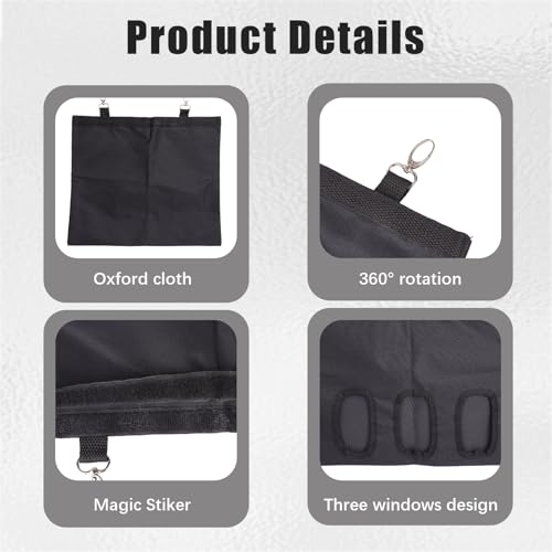 2-Pack Rabbit Hay Feeder Bag, Storage Guinea Pig Feeder Rack Bag, Oxford Cloth Fabric 3-Hole Hanging Bunny Hay Feeders Bag for Rabbits Chinchillas Hamsters Pets Bunny Supplies Accessories
