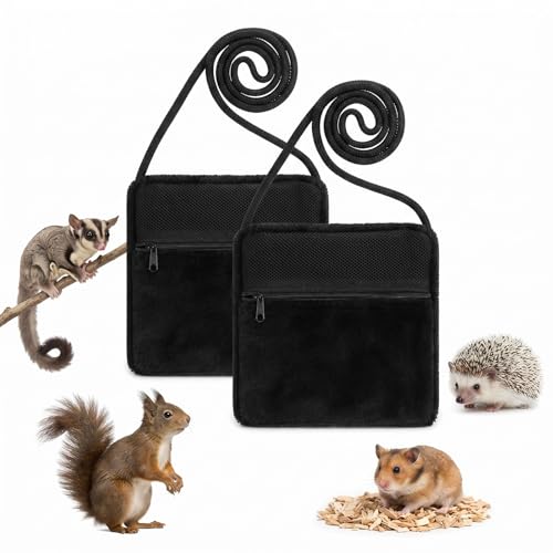 2 Pack Carry Bonding Pouch Sugar Glider Pouch Breathable Soft Hamster Carrier Small Animal Travel Sleeping Bag Cage with Strap Zipper for Squirrels Hamsters Rodents Other Small Pets