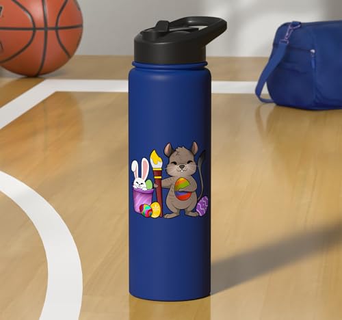 Cute degu painting Easter eggs Stainless Steel Insulated Water Bottle - color: Royal Blue
