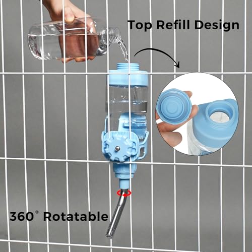 Vannon Dog Crate Water Bottle, 15oz Top-Fill Pet Water Dispenser, Blue | kennel water bottle helps keep pets hydrated longer with fewer refills and easy daily care. - color: Blue, size: 15oz