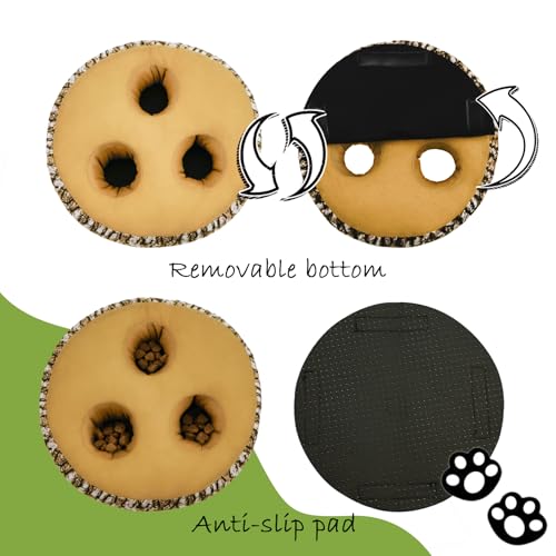 Hide and Seek Dog Toys, Multi-Purpose Interactive Squeaky Puppy Toys with Detachable Non-Slip Base, Treat Dispensing & Flying Disc Fetch, Enrichment Toys for Small Medium Large Dogs - color: Trunk Hideout with 4 animals
