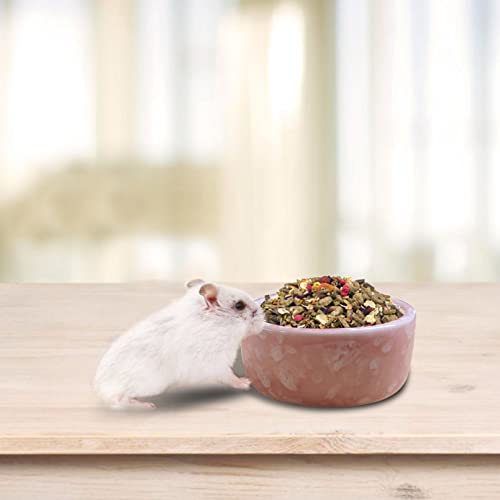 kathson 2 Pcs Hamster Food Bowl Guinea Pig Ceramic Water Bowl Small Animal Feeding Dish for Dwarf Hamster Gerbil Syrian Ferret Hedgehog Chinchilla Bunny (Pink)… - color: Pink, size: 2Pcs:S