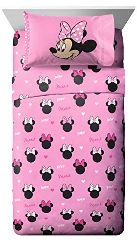 Jay Franco Disney Minnie Mouse 5 Piece Full Comforter Set for Kids | Bed in a Bag, Reversible, Super Soft Microfiber, Machine Washable, All Season Kids Bedding, Pink (Official Disney Product) - color: Pink, size: Full