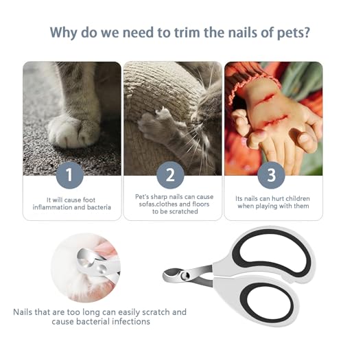 Cats & Dogs Pets Nail Clippers & Trimmers Rabbit Nail Clippers cat Nail Clippers for Indoor Cats cat Claw Clippers with Safety Guard Professional Grooming Tool for Cat Kitten - color: Black