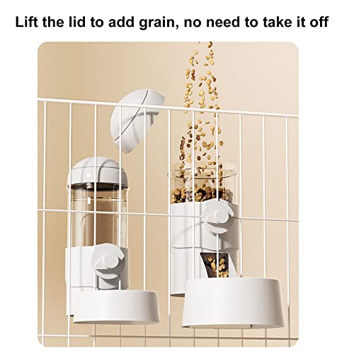 Pet Dog Cat Hanging Automatic Feeders Drinking Bowls, Auto Gravity Rabbits Feeder Water Set, Cage Pet Feeding Bowls Dispenser for Cats Dogs Puppy, Rabbit Hamsters Chinchilla Hedgehog (Green-Water) - color: Green-water