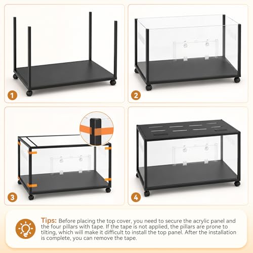 Acrylic Metal Hamster Cage, Large Small Animal Habitat Easy-Clean 360° Viewing, Stackable, Top Access for Dwarf Hamsters, Syrian Hamsters, Gerbils, Mice - size: 35.0"L x 16.0"W x 16.0"H
