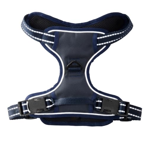 Pet Passion MAX - THE Hardy Reflective Harness, Navy, Small - color: NAVY, size: Small (10-25 lbs)