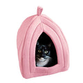 PETMAKER Cat House Indoor Bed with Removable Foam Cushion, Pink | Plush Cat Tent Bed for Small Kittens, Rabbits, Guinea Pigs, and Other Small Animals, Comfortable Cozy Pet Hideaway - color: Pink