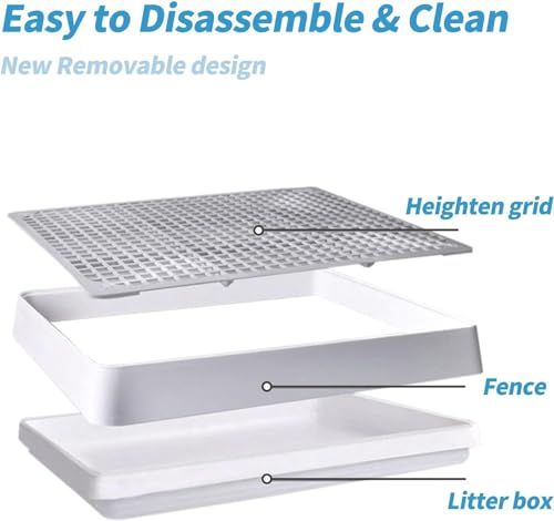 PODOO Rabbit Litter Box – Training Potty Tray for Guinea Pig & Small Pets · Spacious Grid Pan with Low Entrance, Easy-Clean & Odor-Resistant—Helps Keep a Clean Cage and Reduce Mess - size: 2Pcs x Medium