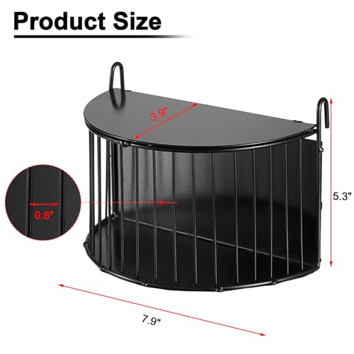 Metal Hay Rack for Rabbits, Bunny Hay Feeder Holder with Tops-Semicircular | Hanging Hay Rack for Guinea Pigs Chinchillas, Hay Feeder with Built-in Hooks, Reduce Mess Feeding Supply for Chinchilla Cage - size: 7.9x5.3x3.9