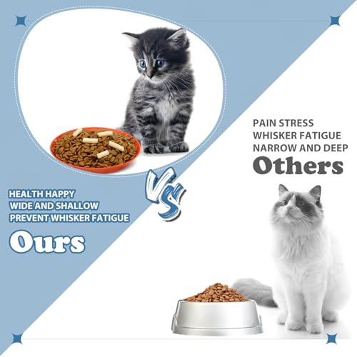 Gerrii 24 Pieces Fatigue Relief Cat Bowl 6 Inch Shallow Cat Food Dish Stray Wet Feeding Bowls Wide and Small Pet Plates for Ferrets Feral Short Legged Kitten Shelter(Elegant Color,Pattern) - color: Elegant Color, style: Pattern