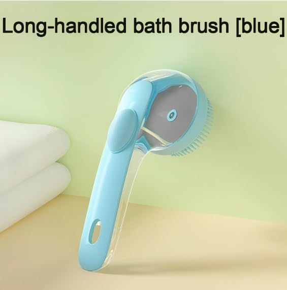 Pet Bath Brush with Shampoo Dispenser, Silicone Bristles, Ergonomic Handle, Green, 3-in-1 Shower Massage Tool for Dogs and Cats (Blue) - color: Blue