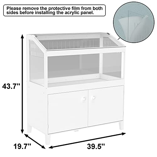 GDLF Hamster Cage with Acrylic Panels and Storage, 39.5 x 19.7 Inch | Furniture-style habitat offers two levels, two access doors, and ample floor space for hamsters, gerbils, rats, or hedgehogs