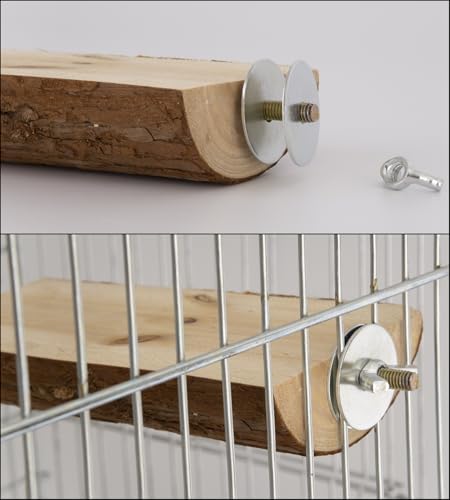 17 Sets Bird Perch Screws with Socket, Bird Perch Hardware for Cage Platform Mounting, DIY Cages (Double-Ended Screws)
