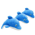 Dog Hide and Seek Toys Puppy Chew Squeaky Toys Plush Mushroom&Bamboo&Shell Hideout Stuffing with Squeakers Animals (3Pcs Squeaky Dolphin Blue) - color: 3Pcs Squeaky Dolphin Blue