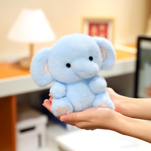 Ditucu Palm-Sized Elephant Stuffed Animals Cute Soft Plush Doll Small Plushies Toys Gifts for Kids Blue 5 inch - style: Elephant