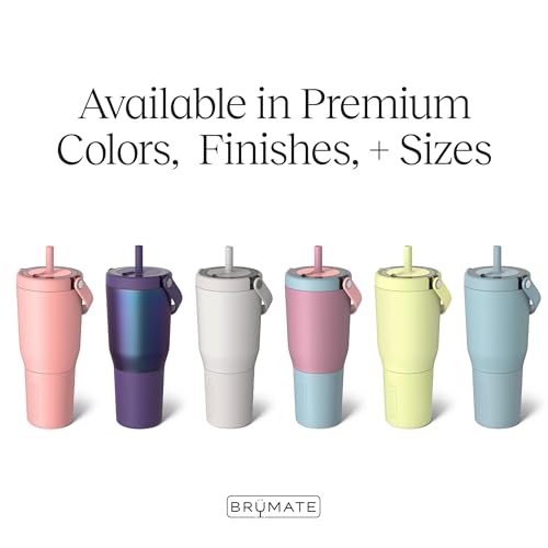 BrüMate Resa 35oz 100% Leakproof Travel Tumbler w/Handle & Straw | Flexible SoftSip Straw | Silicone Sleeve for Durability | Stainless Steel | Cup Holder & Travel Friendly Water Bottle (Matte Black) - color: Matte Black, size: 35 oz