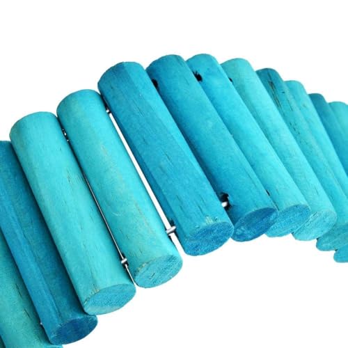 6 x 50CM Pet Hamster Parrot Climbing Ladder, Soft Hanging Suspension Wooden Ladder Bridge Birds Toy