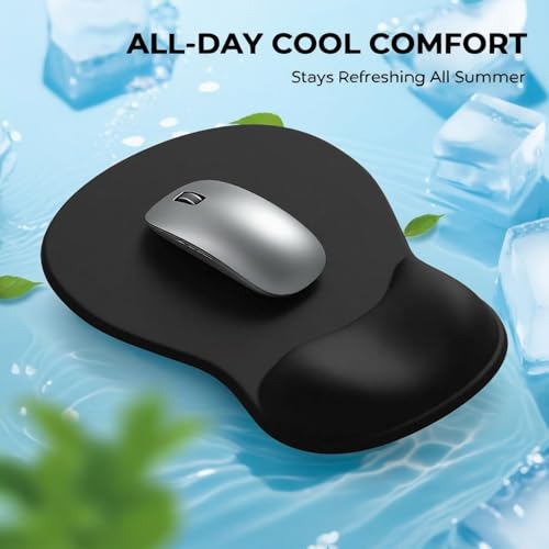 EooCoo Mouse Pad with Gel Wrist Rest, Ergonomic Mousepad Wrist Alignment | Middle Concave Design for Natural Wrist Alignment, Non-Slip Base Mousepad, Carpal Tunnel Relief, Office Desk Accessories - color: Black