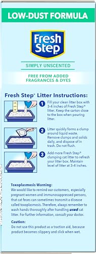 Fresh Step Cat Litter, Unscented, Odor Control | Clumping Formula | Activated Charcoal | 14 lb | Pack of 2 - size: 14lb (Pack of 2)