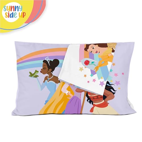 Disney Princess 2 Pack Reversible Pillowcases 20x30 Inch - Super Soft Microfiber Pillow Covers, Moana, Belle, Rapunzel, Aurora, Jasmine & Tiana, Machine Washable Kids Bedding (Officially Licensed) - color: Multi - Princess