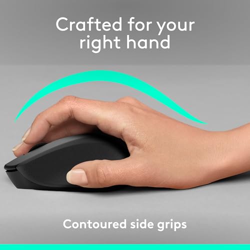 Logitech M330 Silent Plus Full Size 2.4 GHz Wireless Mouse - Black | Silent, lightweight, 2.4 GHz USB-A Nano Receiver, 1000 dpi optical tracking, 2-year battery life, PC, Mac, laptop compatible - color: Black
