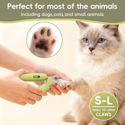 Dog Nail Clippers,Dog Nail Trimmers for Small Medium Dogs and Cats - Professional Grooming Tool with Safety Lock, Sharp Stainless Steel Blade Prevents Splitting，Includes Nail File (Green-mini) - size: Green-mini