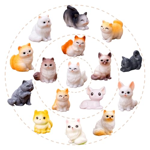 16Pcs Mini Resin Cat Figurines For Desk Decor Fairy Garden Cake Topper | Hand-Painted 1In Figurines In 16 Unique Breeds. Ideal For Desk Pet, Cake Toppers & Home Decor. Great Gift For Cat Lovers