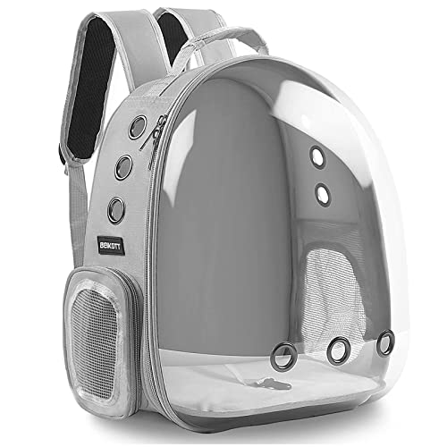 Cat Backpack Carrier, Pet Backpack, Breathable Cat Dog Space Capsule Backpack, Airline-Approved for Small Cats Dogs Birds Bunny Travel Hiking - color: BUBBLE-GY