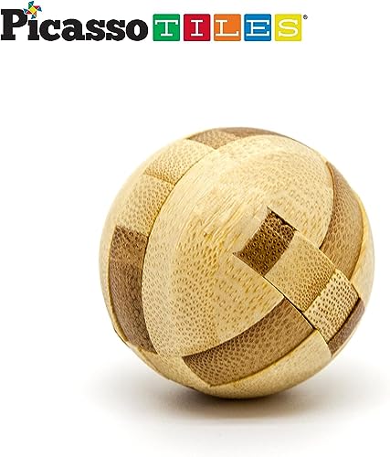 PicassoTiles 8 Styles Interlocking Sensory Toys Wooden Burr Cube, Ball and Barrels Logic Skill Genius Puzzle Brain Teaser Games & Intellectual 3D Assembling Educational Toy Set for Kids & Adults PTP08 - color: 8 Styles Wooden Burr Cube
