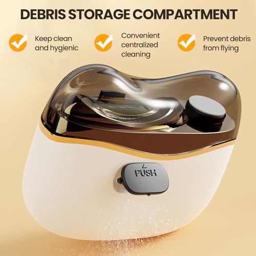 Electric Nail Clipper, Electric Automatic Nail Clippers with Light Nail Trimmer 2 Speeds Automatic Nail Clipper Storage Compartment with Debris, for Adults, the Elderly, and Children(White) - color: White