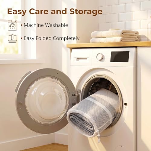 OIASKET 108L Cotton Rope Storage Basket for Living Room and Bedroom 25"x16"x16" Woven Laundry Basket, Heavy Duty Bin for Blankets, Pillows & Toys, Pet-Safe & Scratch-Free, Grey and White - color: Grey & White