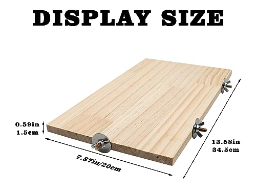 13.6×7.9 Inches Large Bird Perch Stand Platform, Natural Wooden Small Animals Cage Accessories, Rectangle Stand Perch Shelf for Parrot Parakeet Cockatiel Rat Hamster Guinea Pig Conure Chinchillas - size: 13.6 × 7.9 Inches Natural