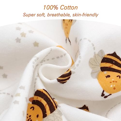 Miracle Baby Sleep Sack with Feet - 0.5 TOG 100% Breathable Cotton Wearable Blanket, Sleeveless Design Sleeping Bag for Baby - color: Bee, size: 12-24 Months(M)