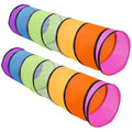 2 Pack Kids Play Tunnel,Pop Up Crawl Through Tunnel Play Tent for Baby Kids Children or Pet,Opening Crawl Tunnel Toy with Breathable Mesh Game Tent Toy Girl Boy Gift - style: Two Rainbow Tunnels