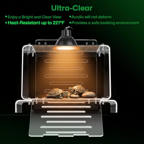 Turtle Basking Platform & Dock Stainless Steel Turtle Ramp Topper Decor for Red Eared Slider Hanging Habitat Enclosure Cage Non-Slip Surface Cuckold Tank with Lid Tortoise House Semi Aquatic Terrapin