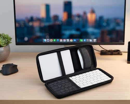 Hard Case Compatible with 67 68 Keys Apple Magic Keyboard + Magic Trackpad + Apple Magic Mouse,Black - color: Black