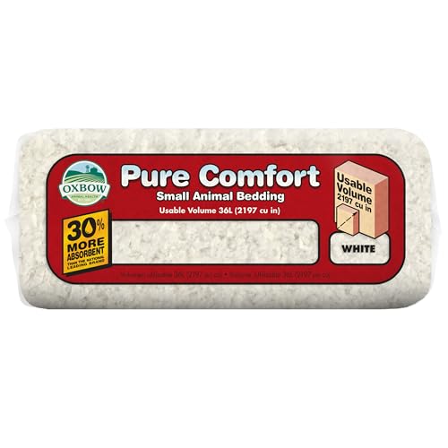Oxbow Small Animal Bedding, Hamster, Guinea Pig, Rabbit, White, USA, 36 Liter (Pack of 6) - color: White, size: 36 Liter (Pack of 6)