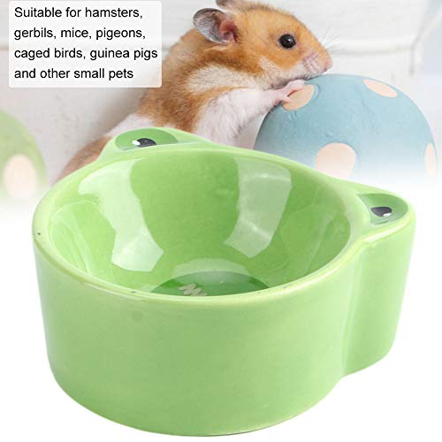 Valentine's Day Carnival xianshi Pet Food Bowl, Food Water Feeding Bowls Practical Pet Feeding Bowl, Ceramic Bowl Gerbils for Hamsters Pigeons (Frog)